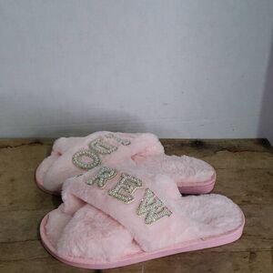 Xuhal Bridesmaids pink Wedding Slippers I Do Crew Slides slip on‎ comfort
